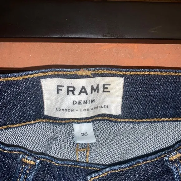 Frame Dark Wash High Rise Skinny Jeans Size 26