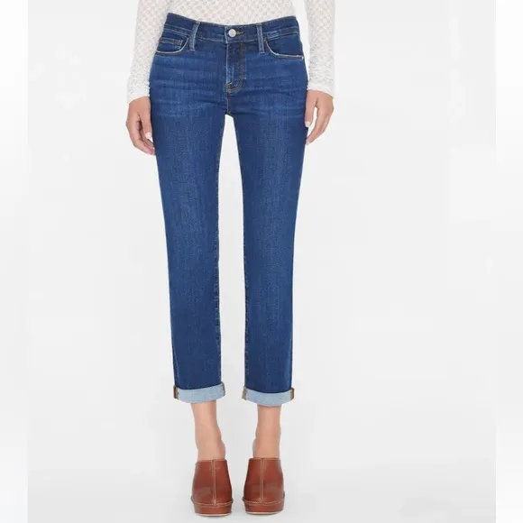 Frame Denim Le Garcon Majesty Straight Mid Rise Blue size 25