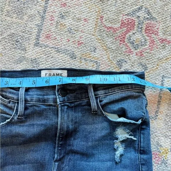 Frame Denim Le High Skinny Dark Wash Distressed Jeans Size 27