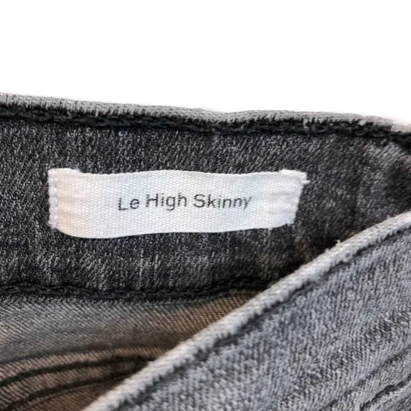 Frame Denim Le High Skinny Grey Fray Jeans