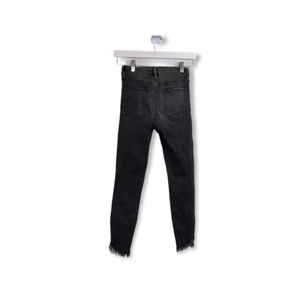 Frame Denim Le High Skinny Grey Fray Jeans