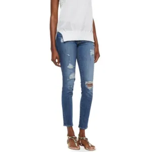 FRAME DENIM Le Skinny Jeanne distressed low rise skinny leg faded jeans