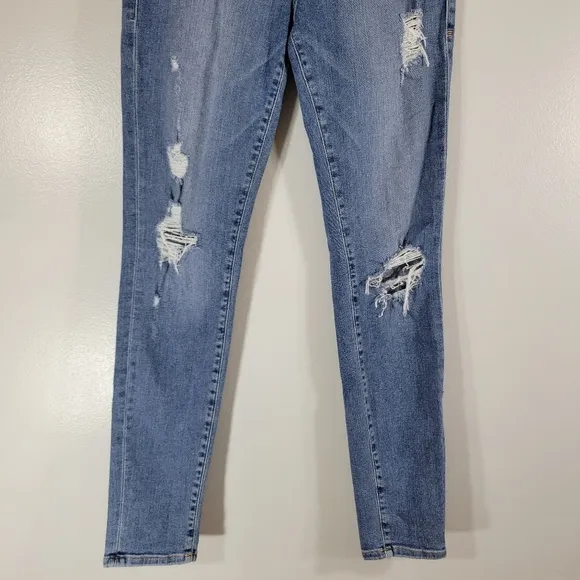 FRAME DENIM Le Skinny Jeanne distressed low rise skinny leg faded jeans