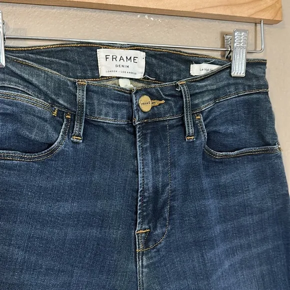 Frame Le High Ankle Skinny Jeans With Ankle Split Detail Size 26