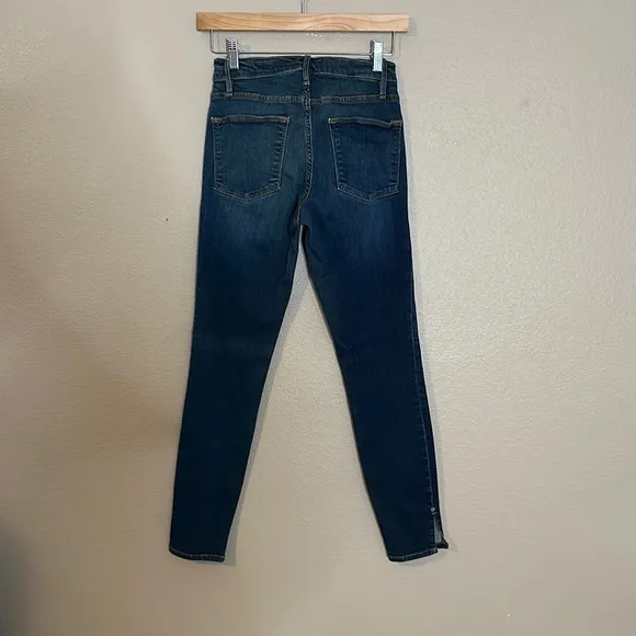 Frame Le High Ankle Skinny Jeans With Ankle Split Detail Size 26