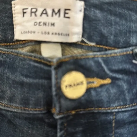Frame Le High Ankle Skinny Jeans With Ankle Split Detail Size 26