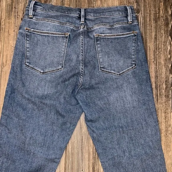 Frame Le High Straight Raw Edge Hem Jeans