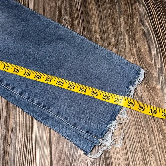 Frame Le High Straight Raw Edge Hem Jeans
