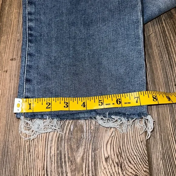 Frame Le High Straight Raw Edge Hem Jeans