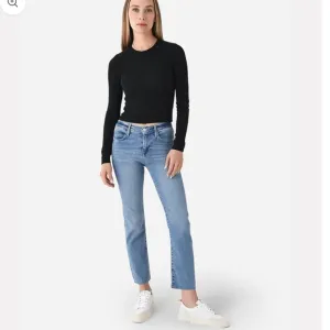 Frame Le High Straight Raw Edge Hem Jeans