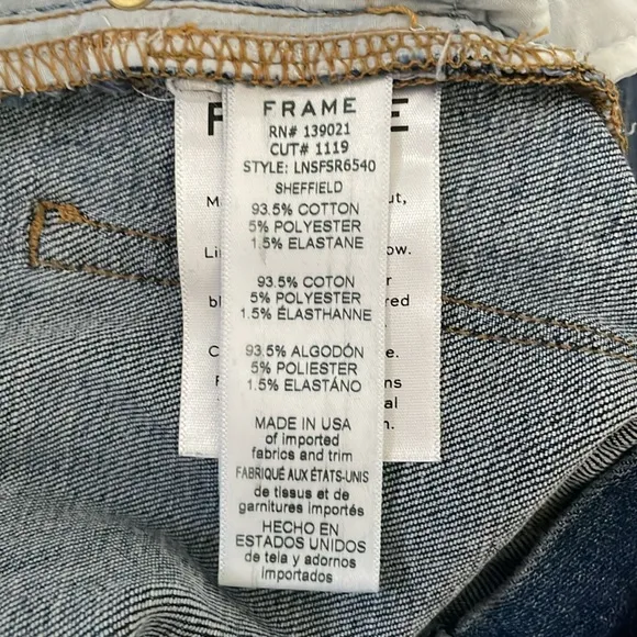 Frame Le Nouveau Straight Jeans in Sheffield Size 27