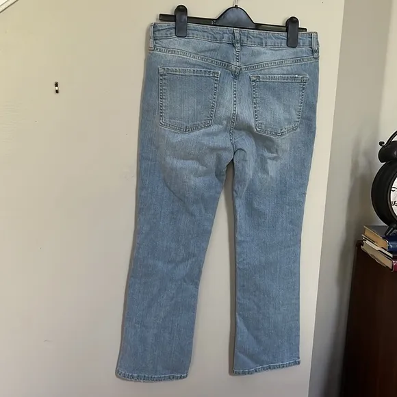 Free People Liv Crop Flare Leg Mid Rise Jeans