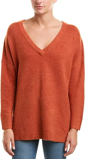 French Connection Womens Flossy Pullover Sweater, Orange, Small
