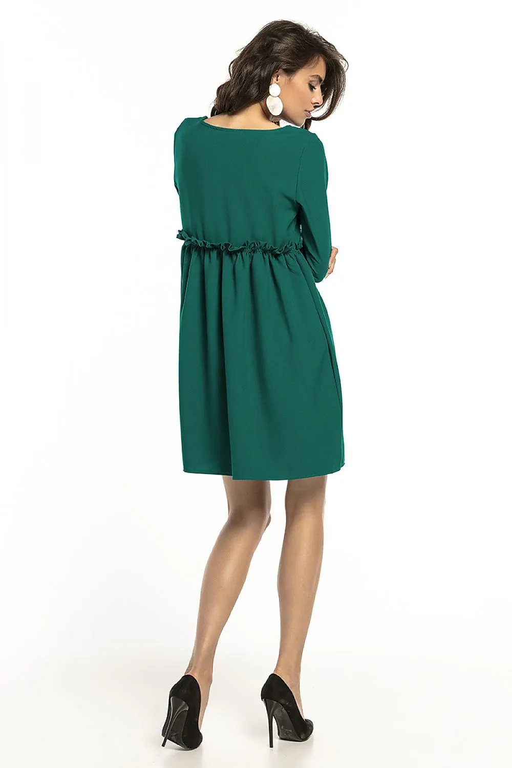Frilled Yoke Shift Dress