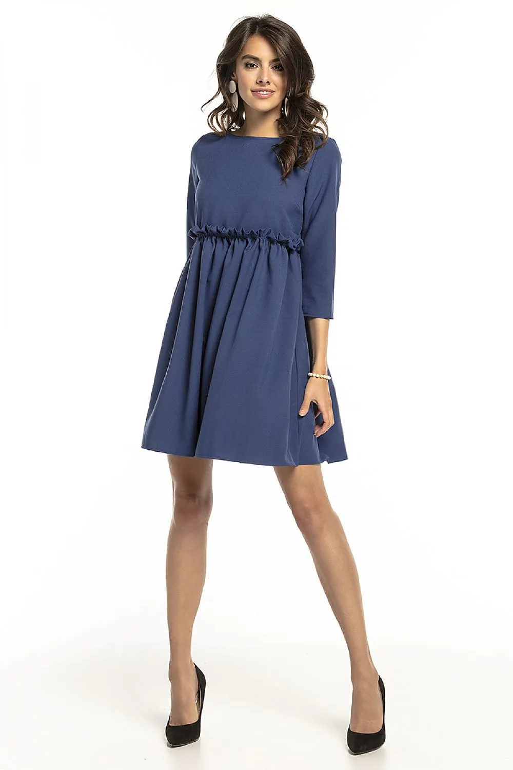 Frilled Yoke Shift Dress