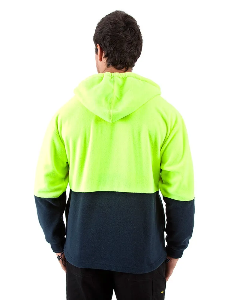 Full Zip Polar Fleece Hoodie - Yellow/Navy