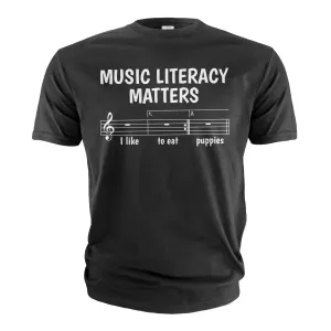 Funny Music T-shirt Music literacy matters funny musician musical notes piano guitar shirt