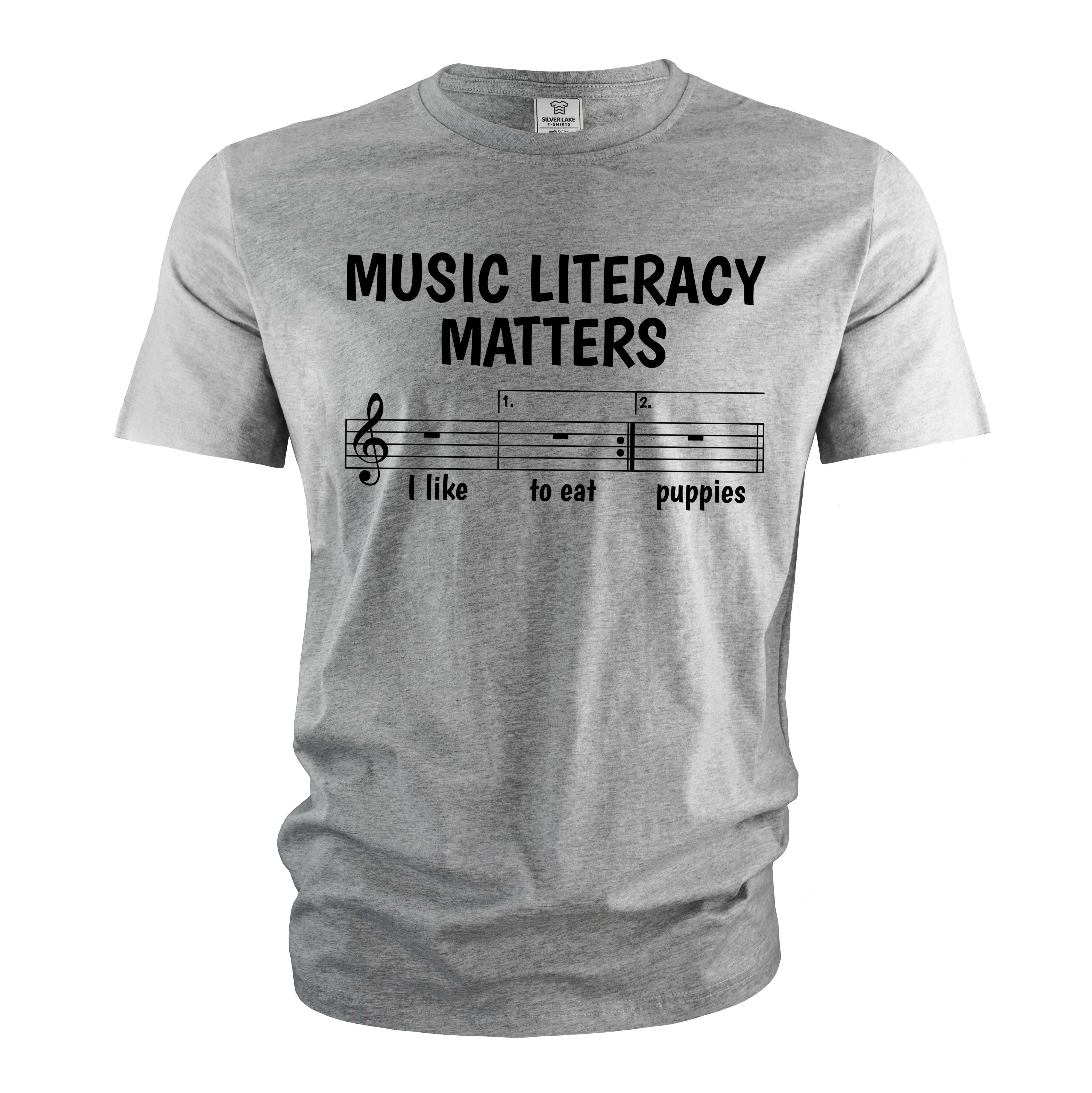 Funny Music T-shirt Music literacy matters funny musician musical notes piano guitar shirt