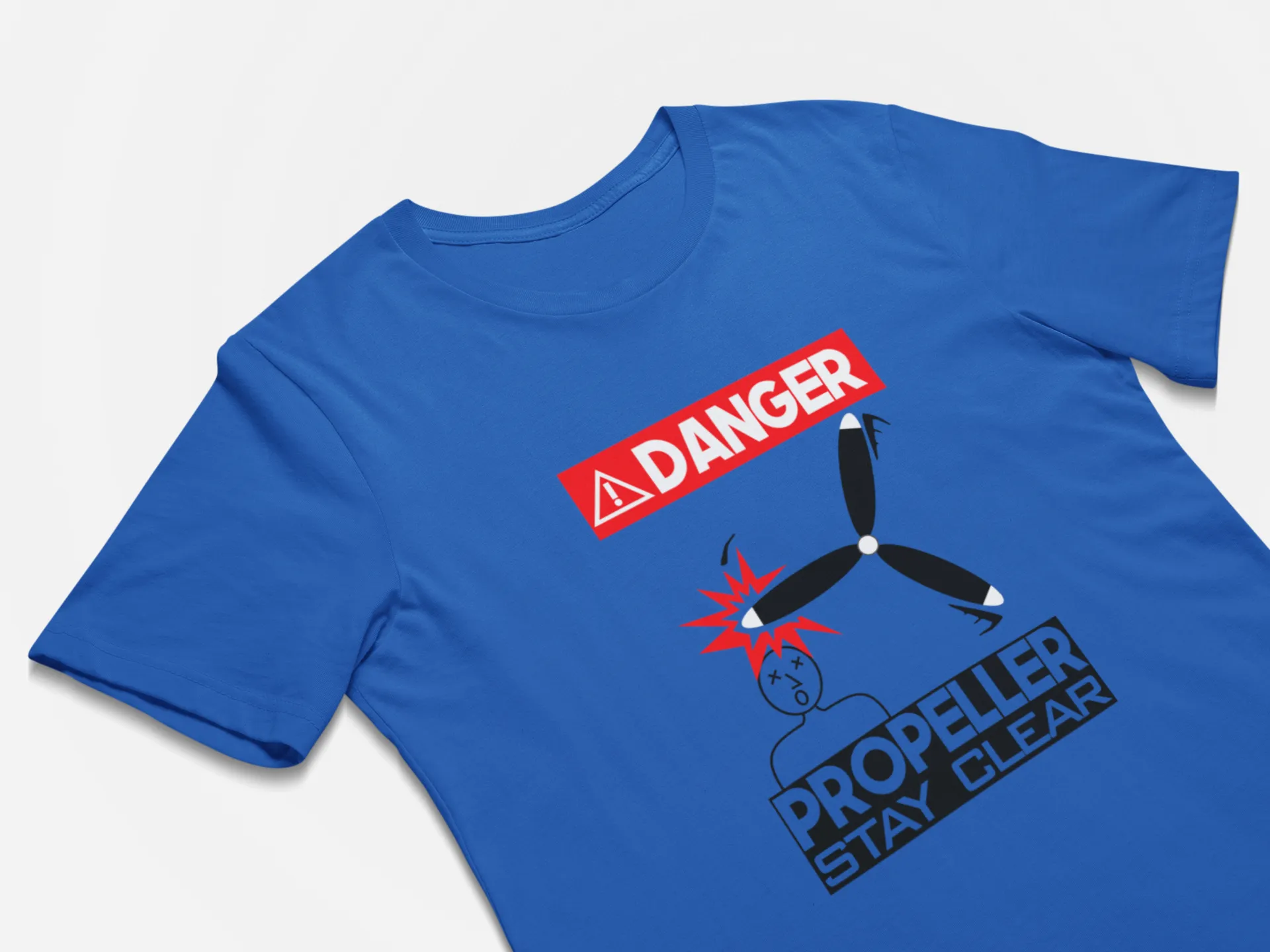 Funny Pilot T-Shirt Danger Propeller Stay Clear