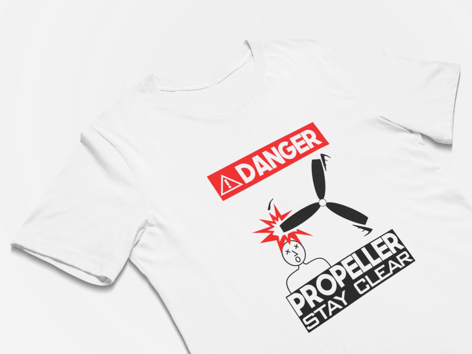Funny Pilot T-Shirt Danger Propeller Stay Clear