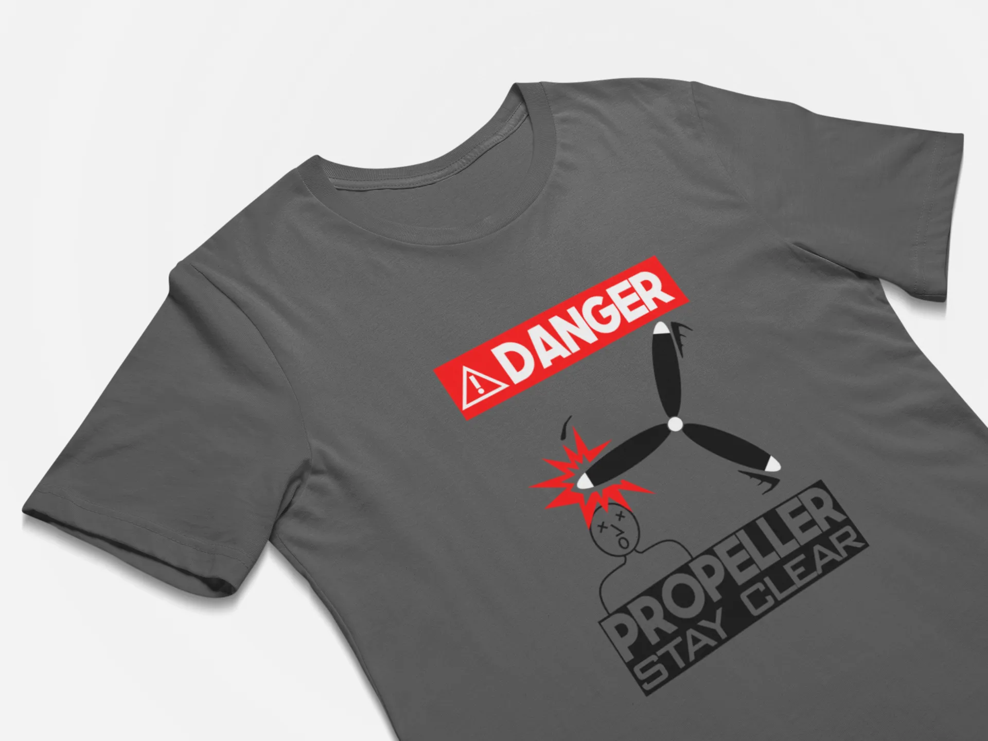 Funny Pilot T-Shirt Danger Propeller Stay Clear