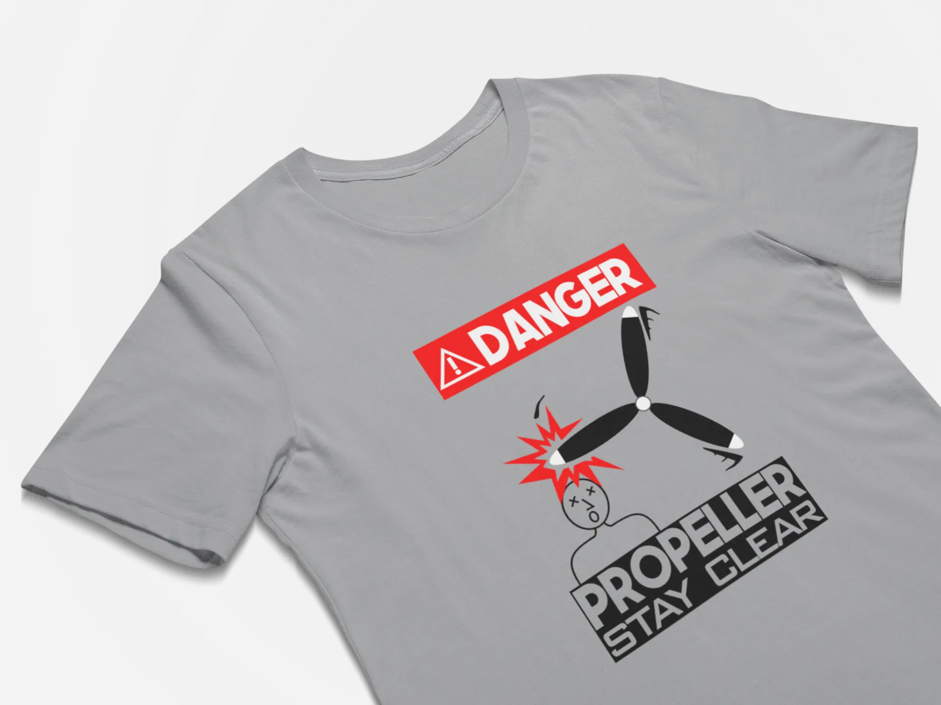Funny Pilot T-Shirt Danger Propeller Stay Clear