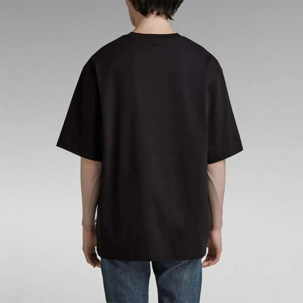 G-Star Raw Men Typography Boxy T-Shirt (Dark Black)
