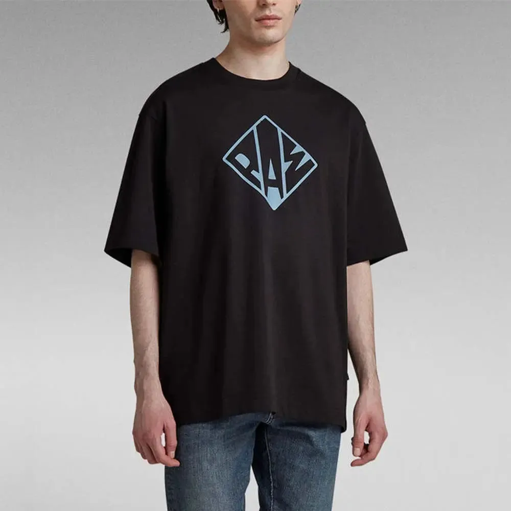 G-Star Raw Men Typography Boxy T-Shirt (Dark Black)