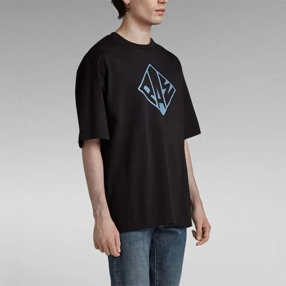 G-Star Raw Men Typography Boxy T-Shirt (Dark Black)
