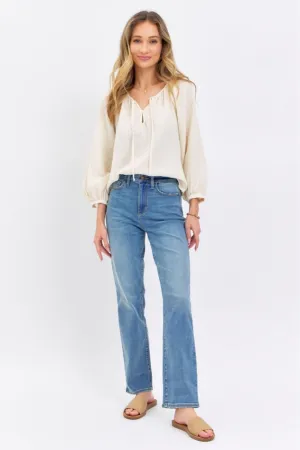 Gia High Waist Straight Jeans – Medium Wash, Judy Blue