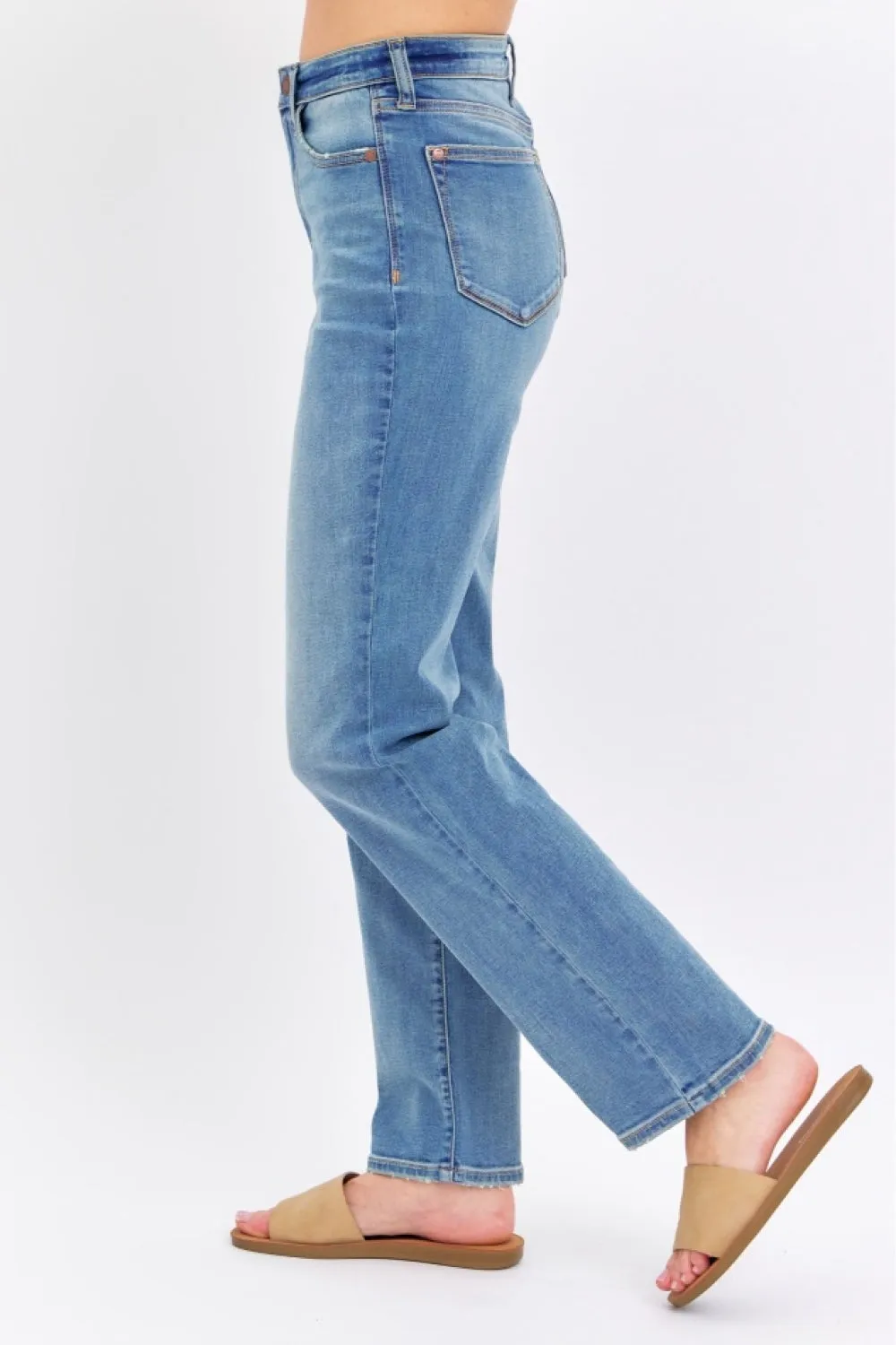 Gia High Waist Straight Jeans – Medium Wash, Judy Blue