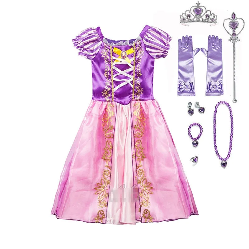 Girls Princess play Dresses & Crowns & Jewelry Kids pretend play