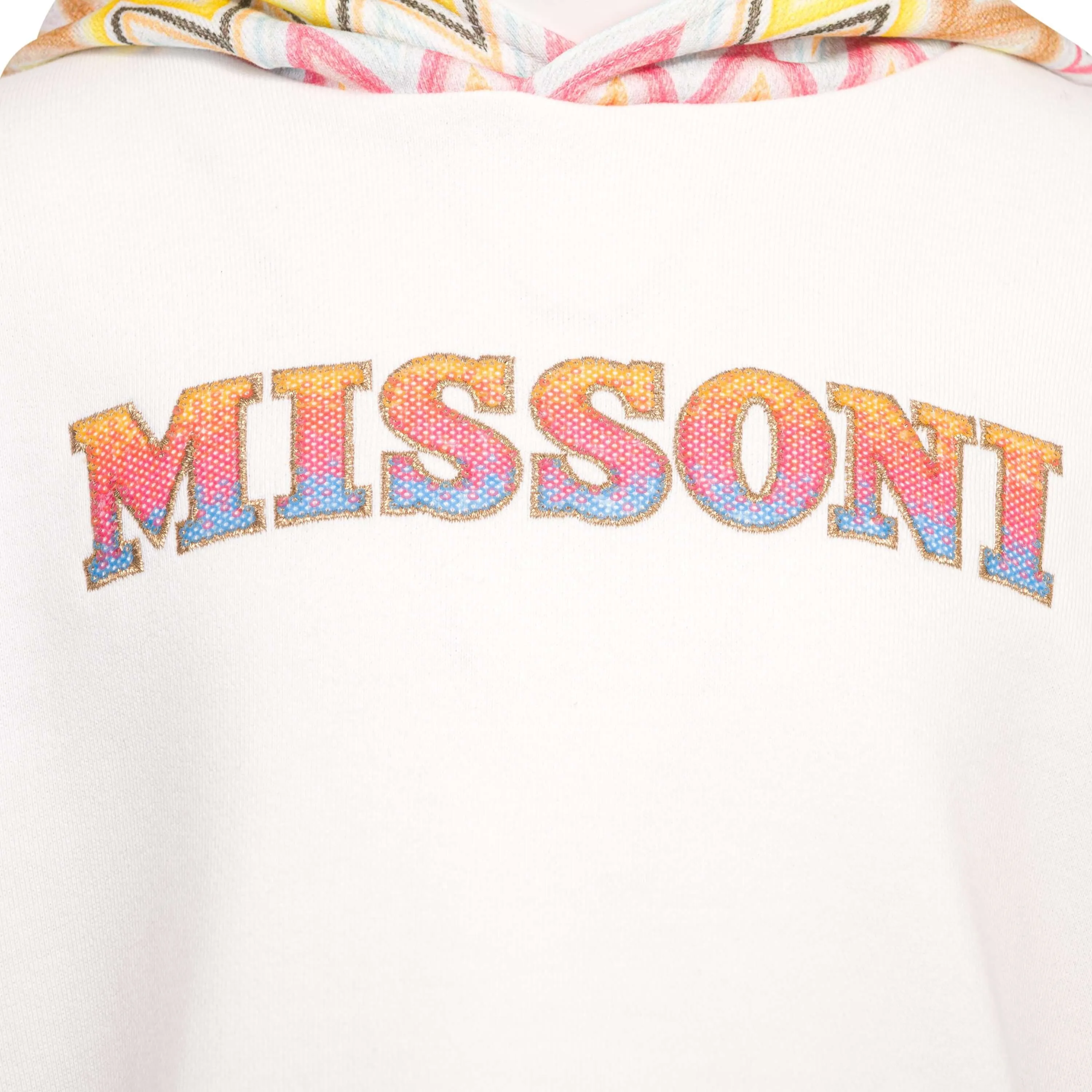 Girls White Logo Hoody