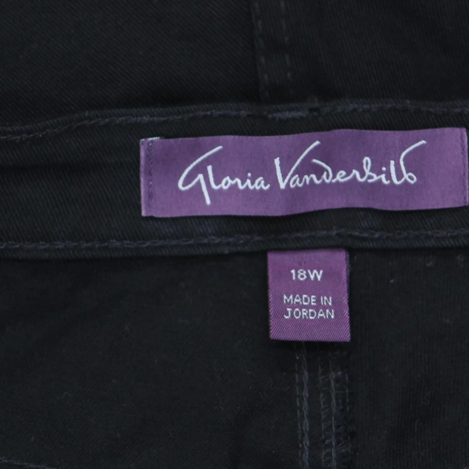 Gloria Vanderbilt Womens Plus Size Amanda Straight Leg Jeans Black 18W