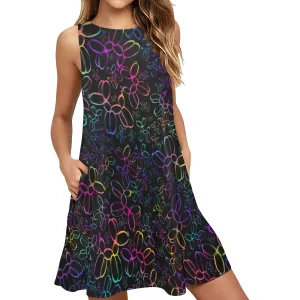 Glow Dogs - Flared Shift Dress with Pockets (XS - 3XL)