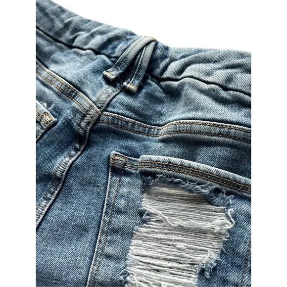 GOOD AMERICAN Good Curve Straight Jeans Distressed Hight Rise Size 8 / 29