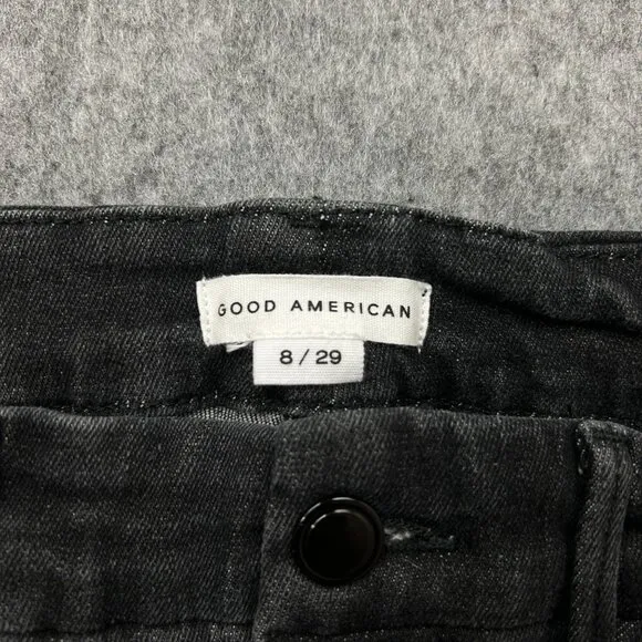 Good American Good Legs Skinny Jeans Women's Sz 8 / 29 Mid Rise Black Denim NWT