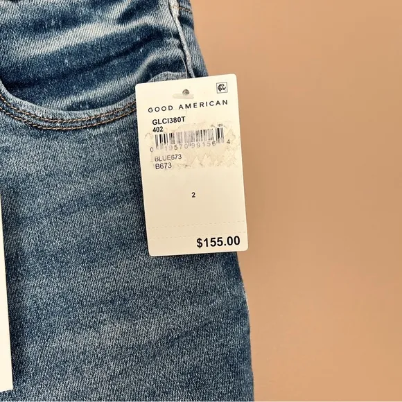 {Good American} Good Legs Stovepipe Distressed Jeans - Women's 2/26 - NWT