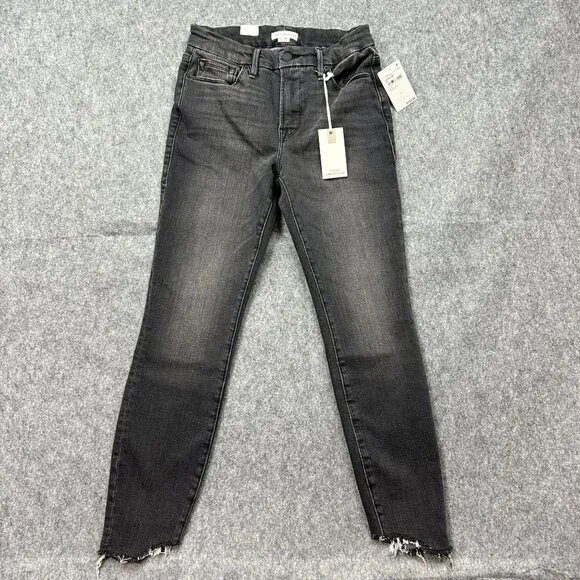 Good American Good Petite Skinny Jeans Women's Size 2 / 26 Black Denim NWT