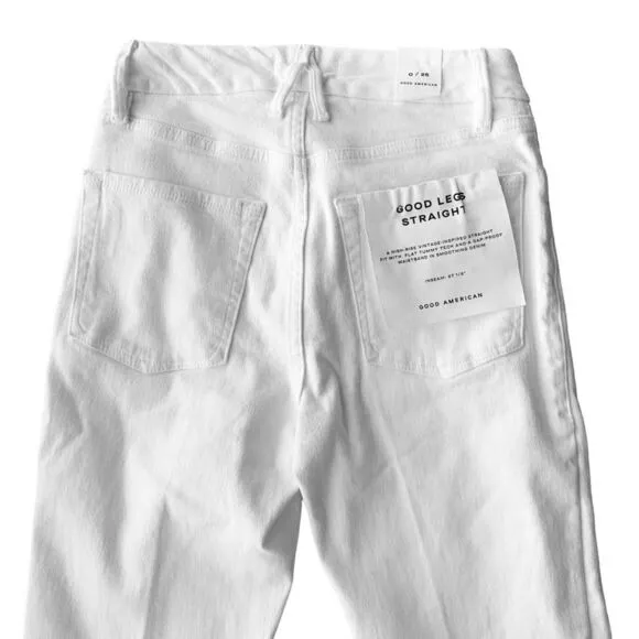 GOOD AMERICAN Good Straight White Jeans!