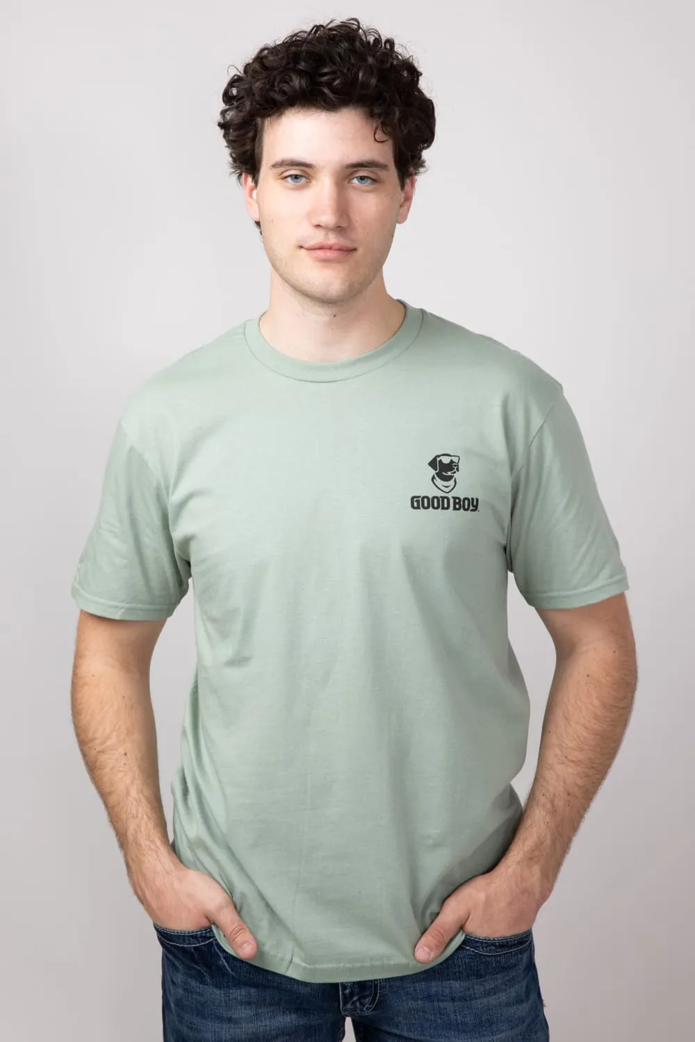 Good Boy Fetch Dog T-Shirt for Men in Sage | 2211-SAGE