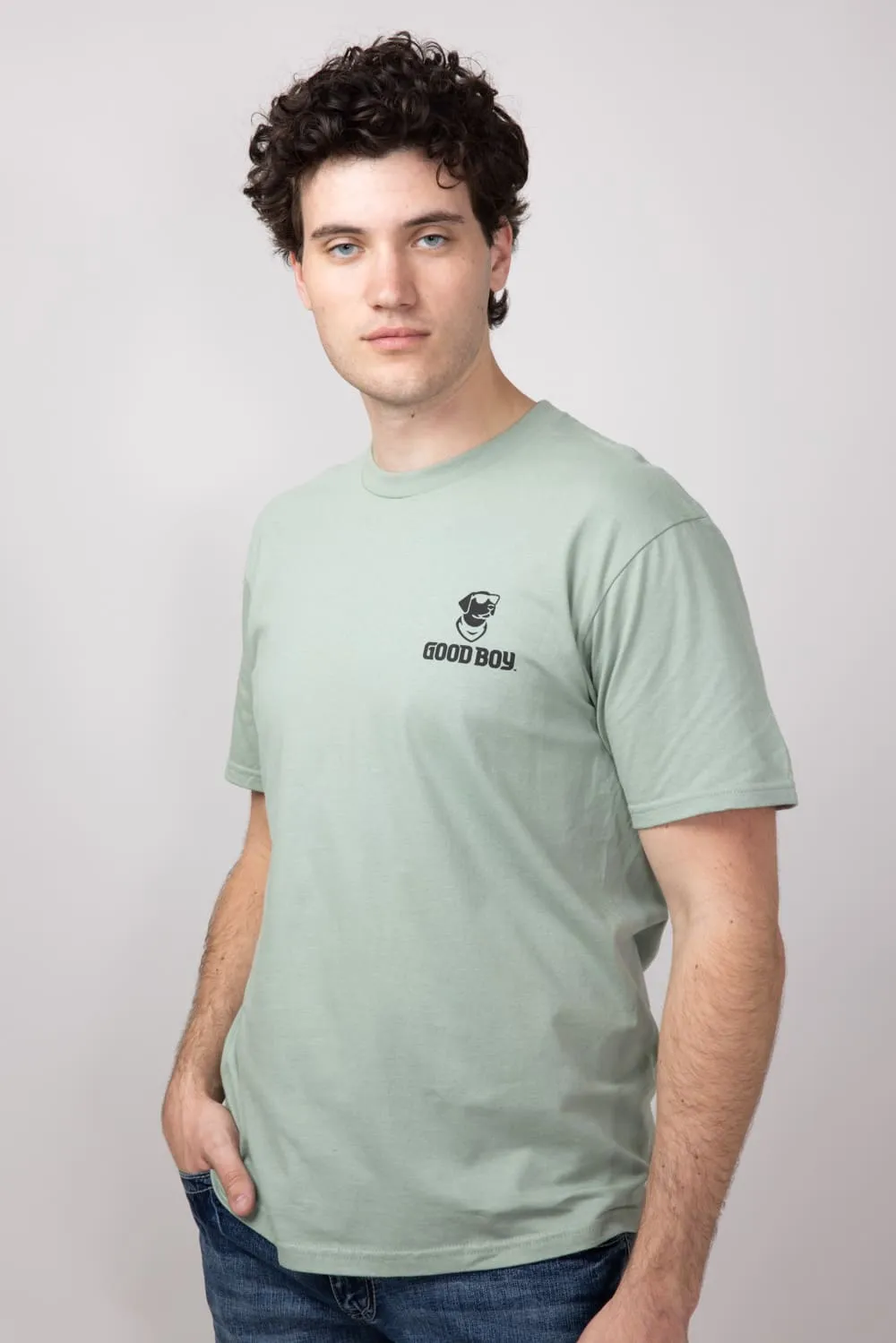 Good Boy Fetch Dog T-Shirt for Men in Sage | 2211-SAGE