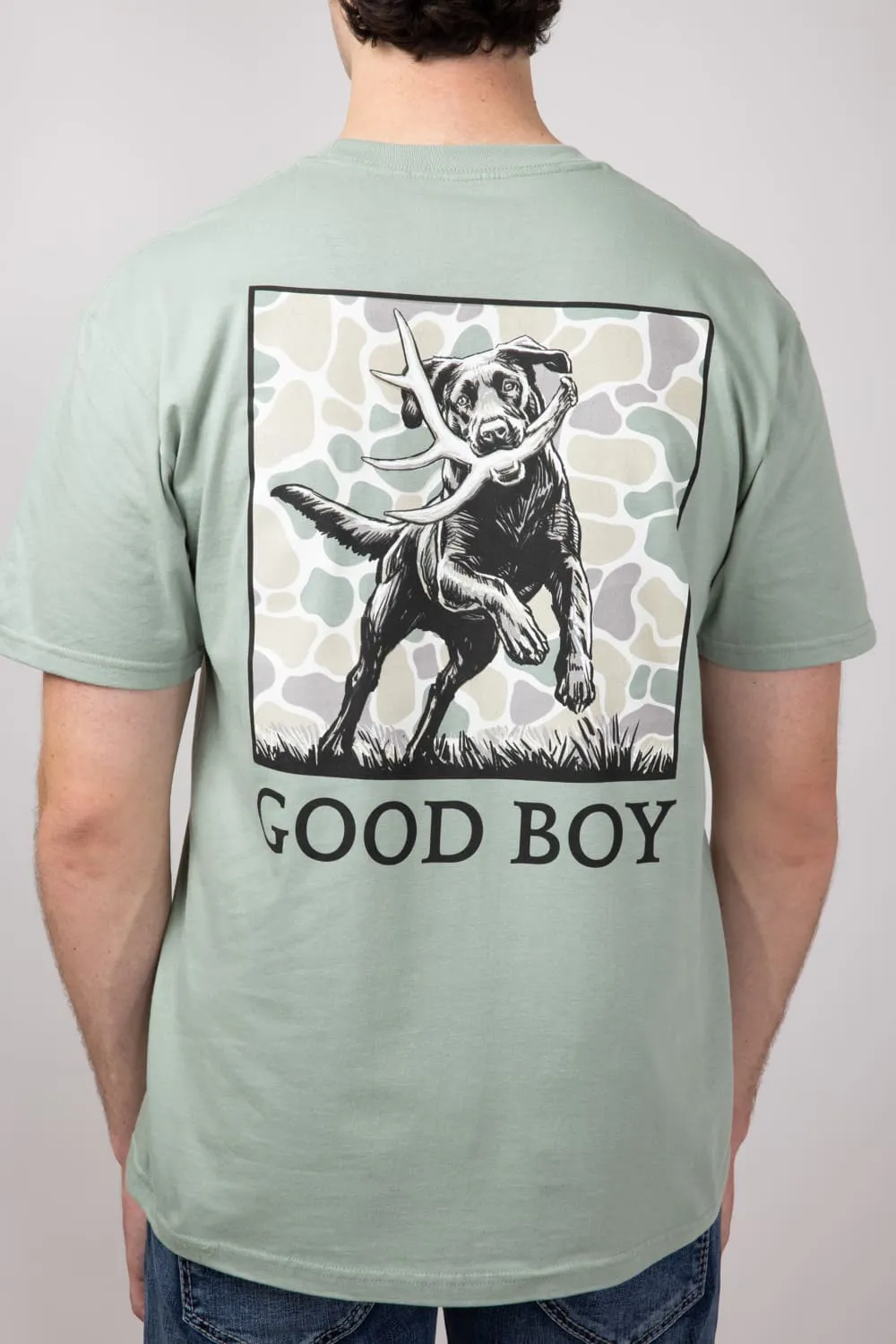 Good Boy Fetch Dog T-Shirt for Men in Sage | 2211-SAGE