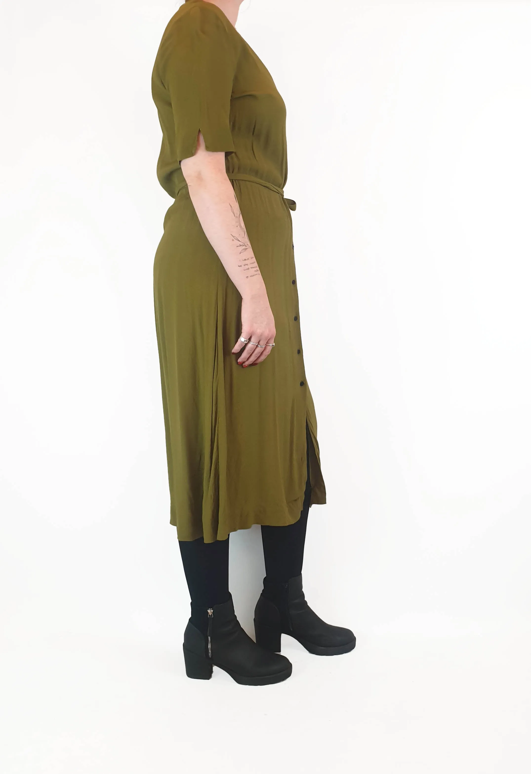 Gorman olive green half sleeve dress size 12