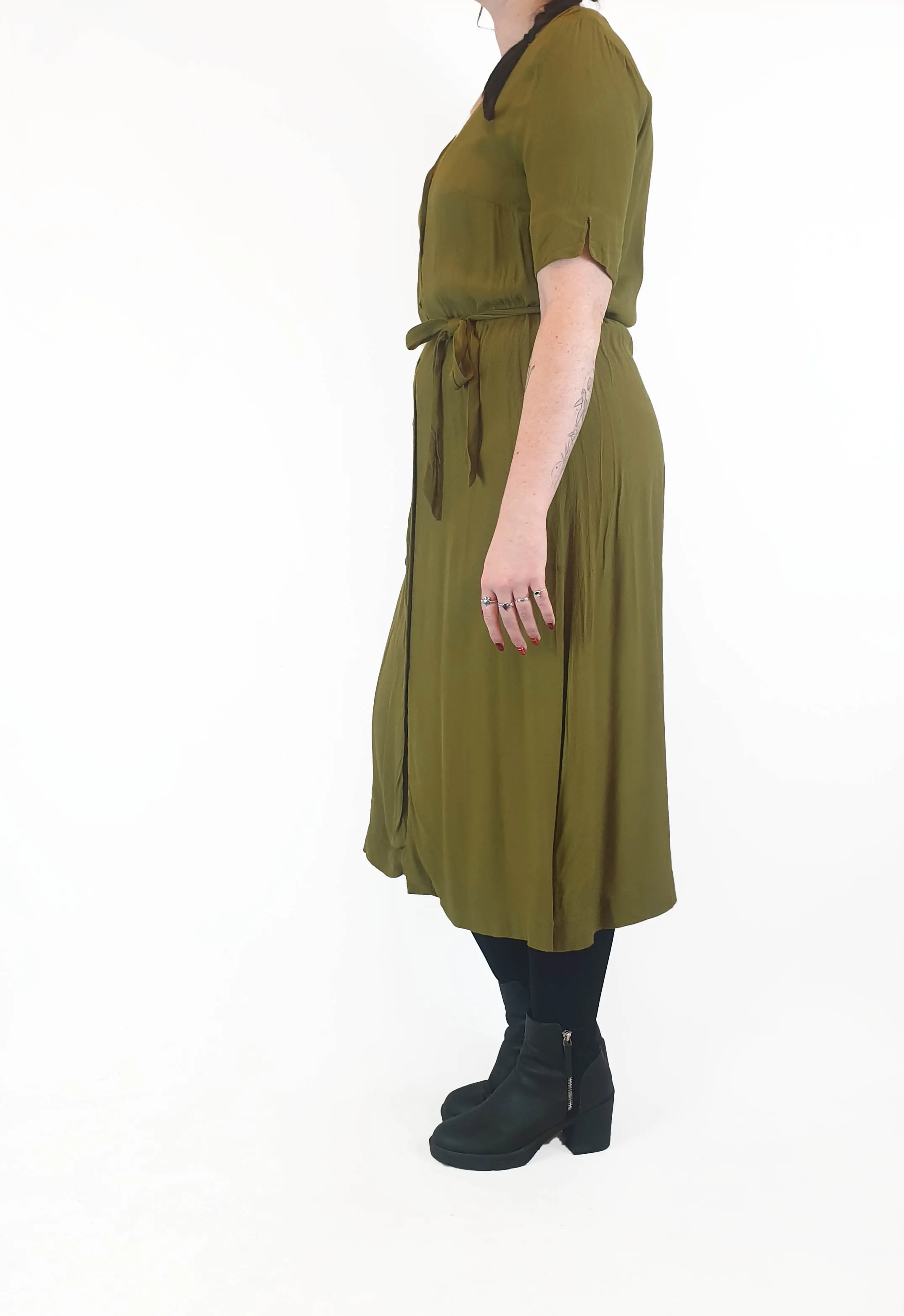 Gorman olive green half sleeve dress size 12