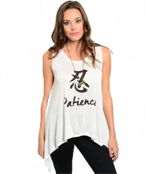 Graphic Sharkbite-Hem Top | Off White