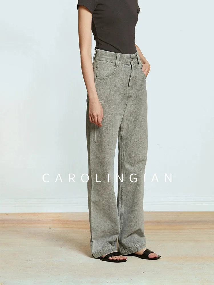 Gray Straight-Leg Jeans