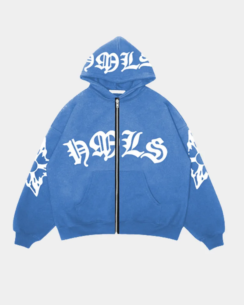 Grunge Lettering Oversized Hoodie