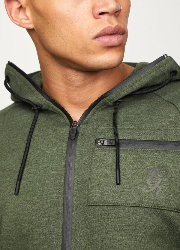 Gym King Traction Full Zip Hoodie Khaki Marl