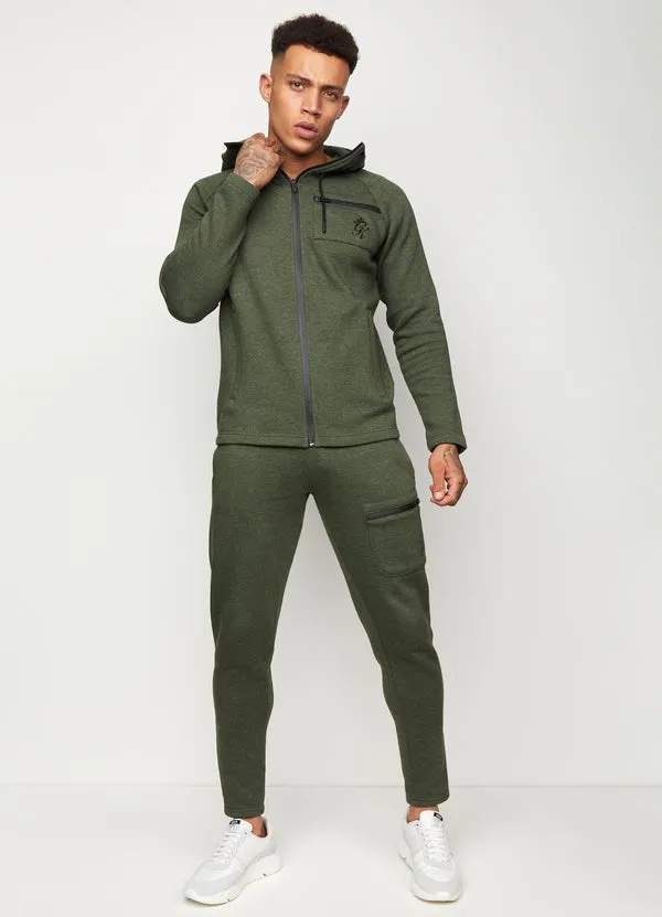 Gym King Traction Full Zip Hoodie Khaki Marl